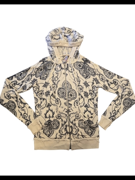 L.A.M.B. Sweaters - L.A.M.B Gwen Stefani cashmere cream & black distressed hoodie in size S